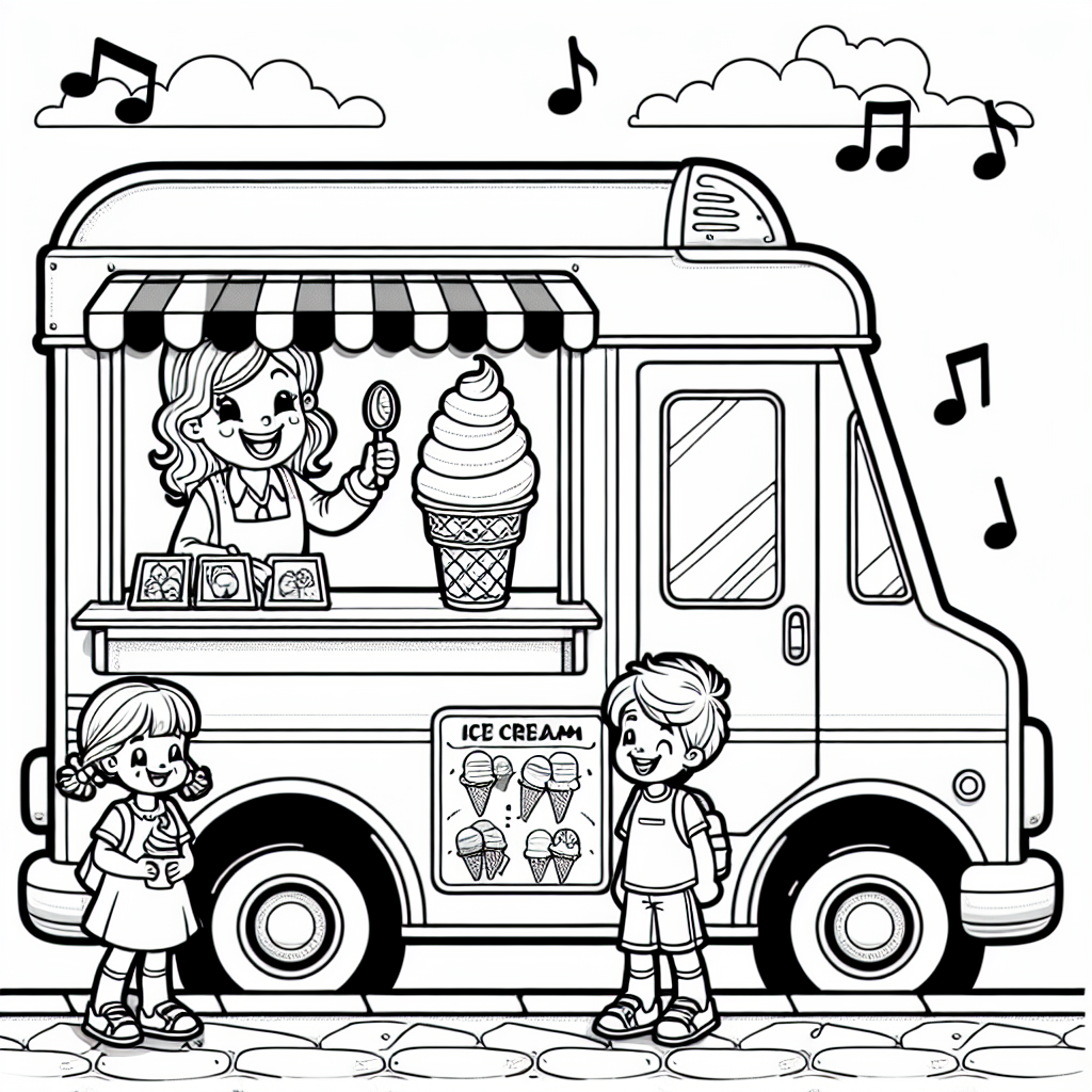 Ice Cream Truck coloring page
