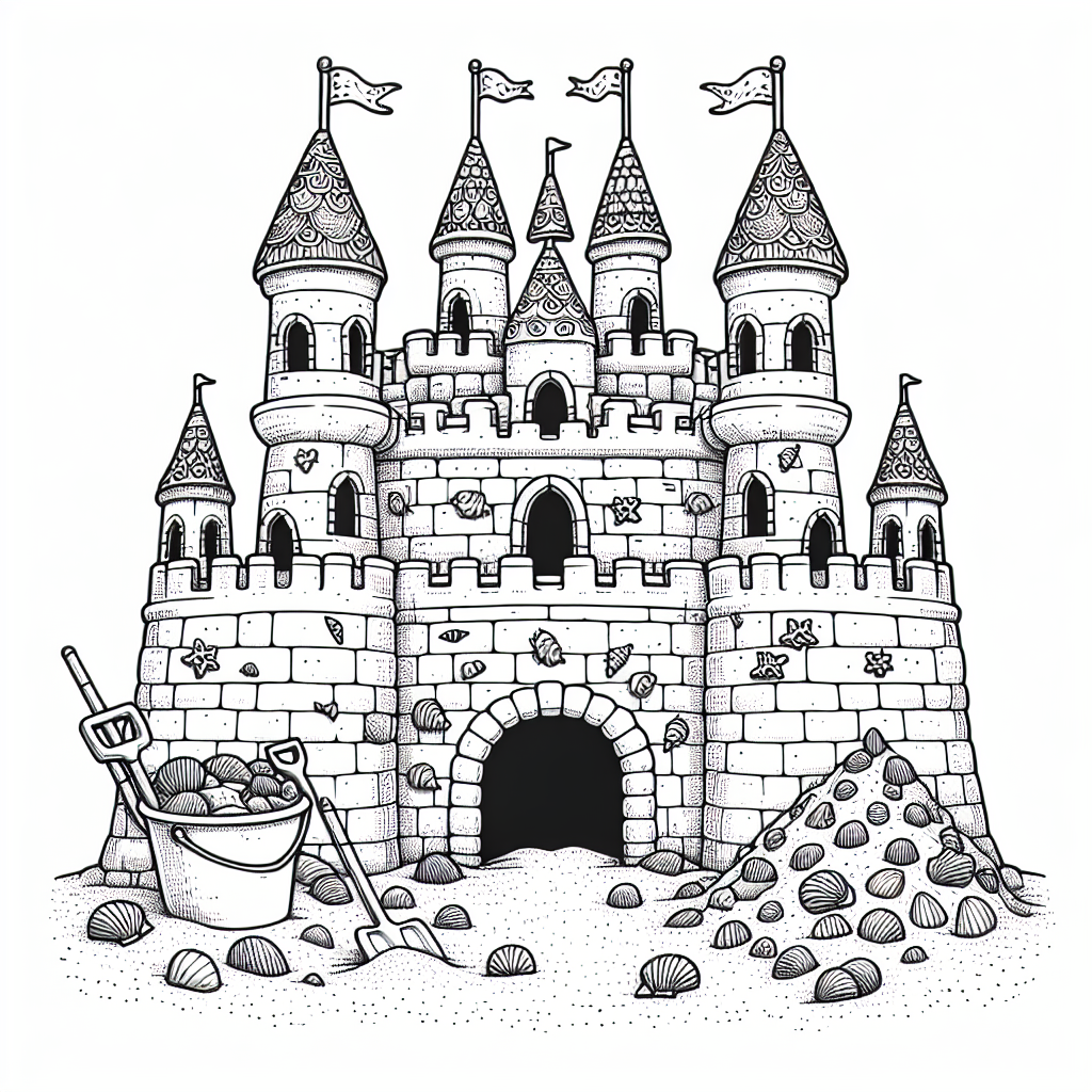 Sandcastle Kingdom coloring page