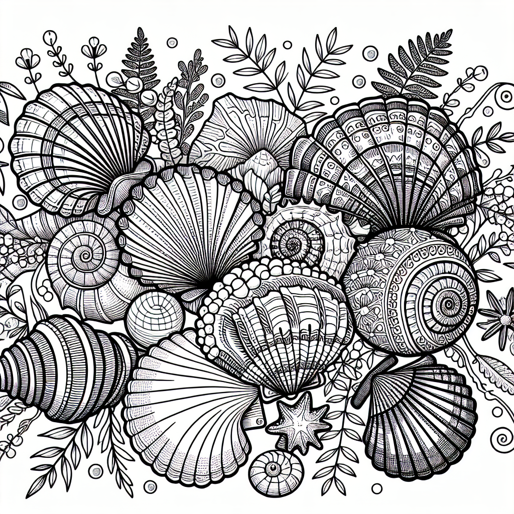 Seashell Collection coloring page