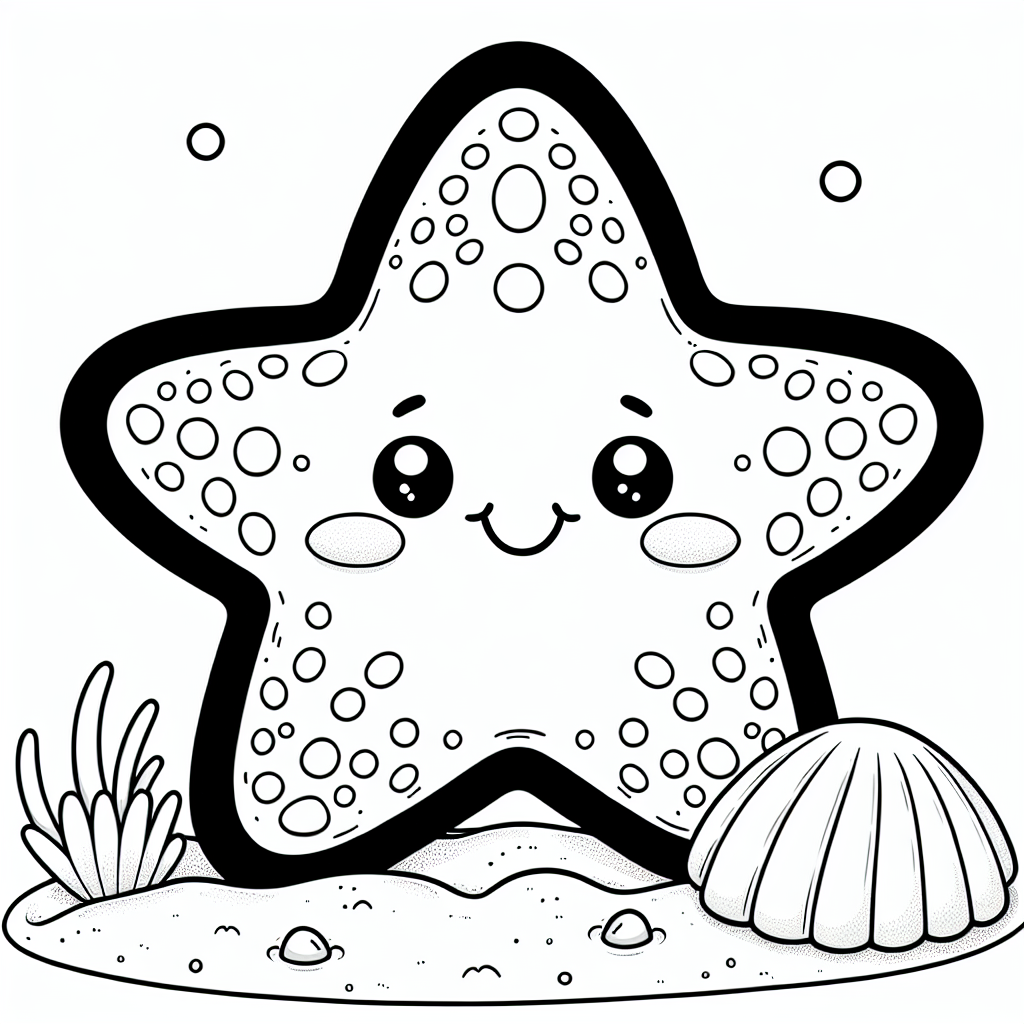 Smiling Starfish coloring page
