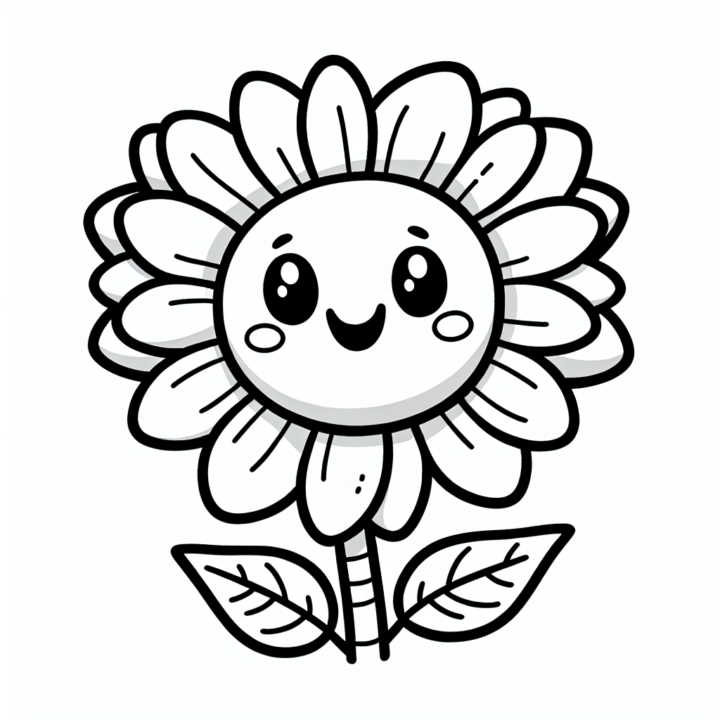 Happy Sunflower coloring page
