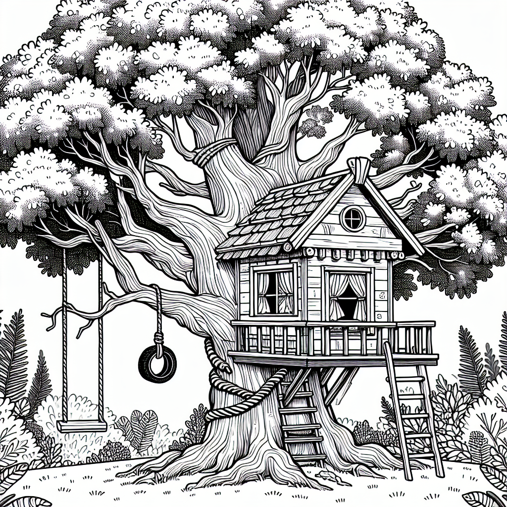 Summer Treehouse coloring page