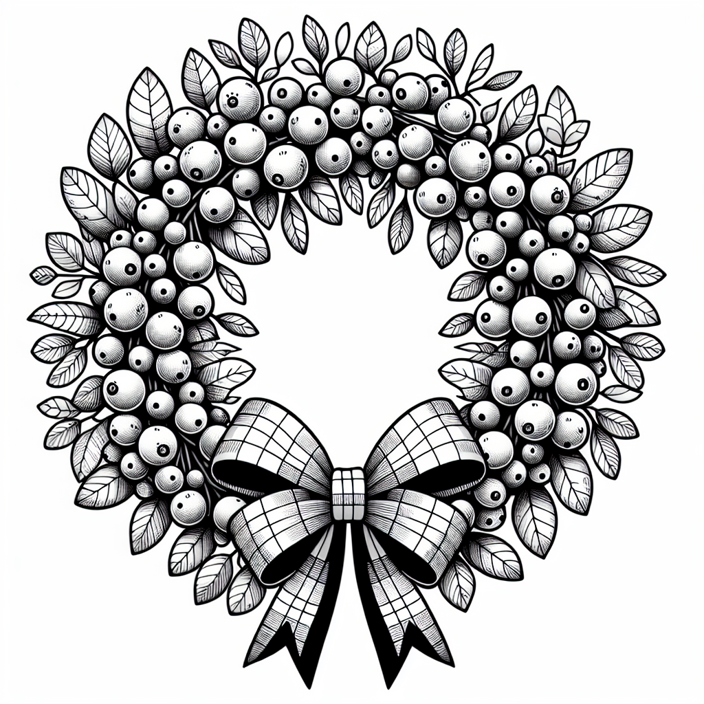 Cranberry Wreath coloring page