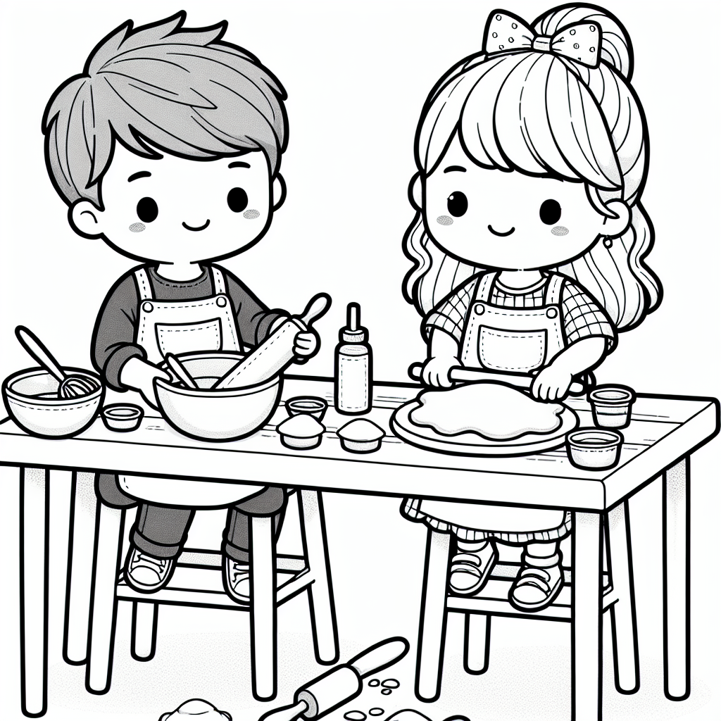 Baking Together coloring page