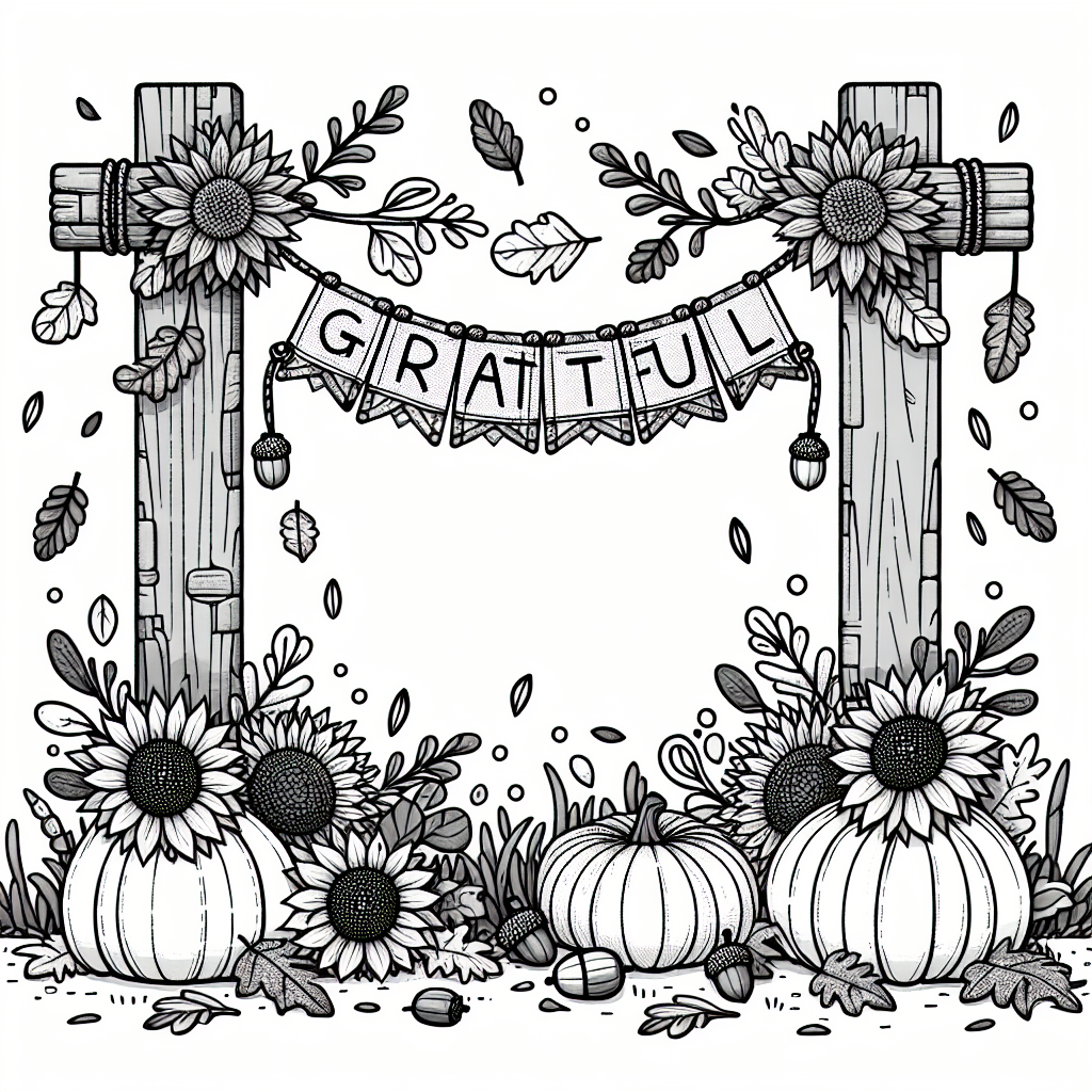 Grateful Banner coloring page