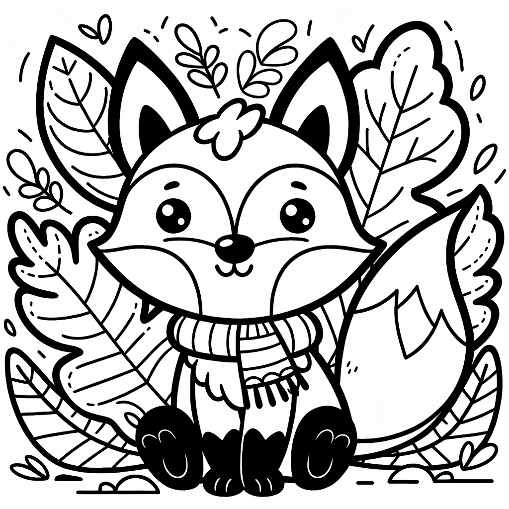 Autumn Fox coloring page