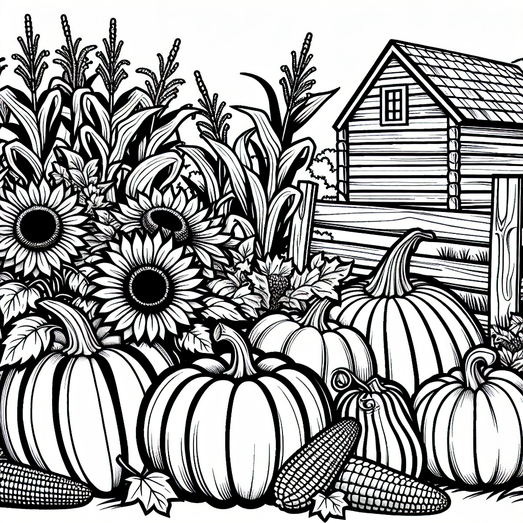 Harvest Gathering coloring page