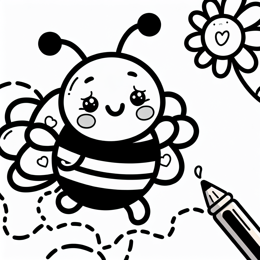 Be My Valentine Bee coloring page