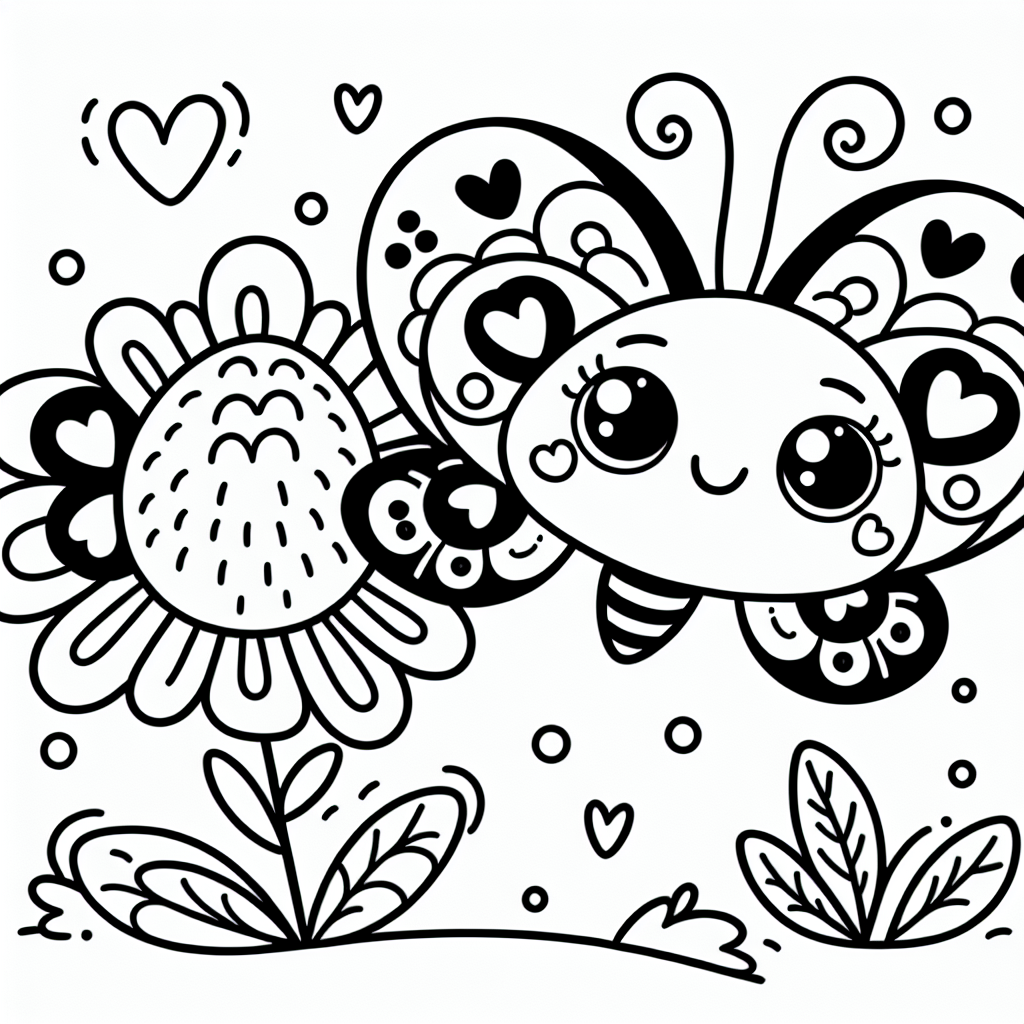 Heart Butterfly coloring page