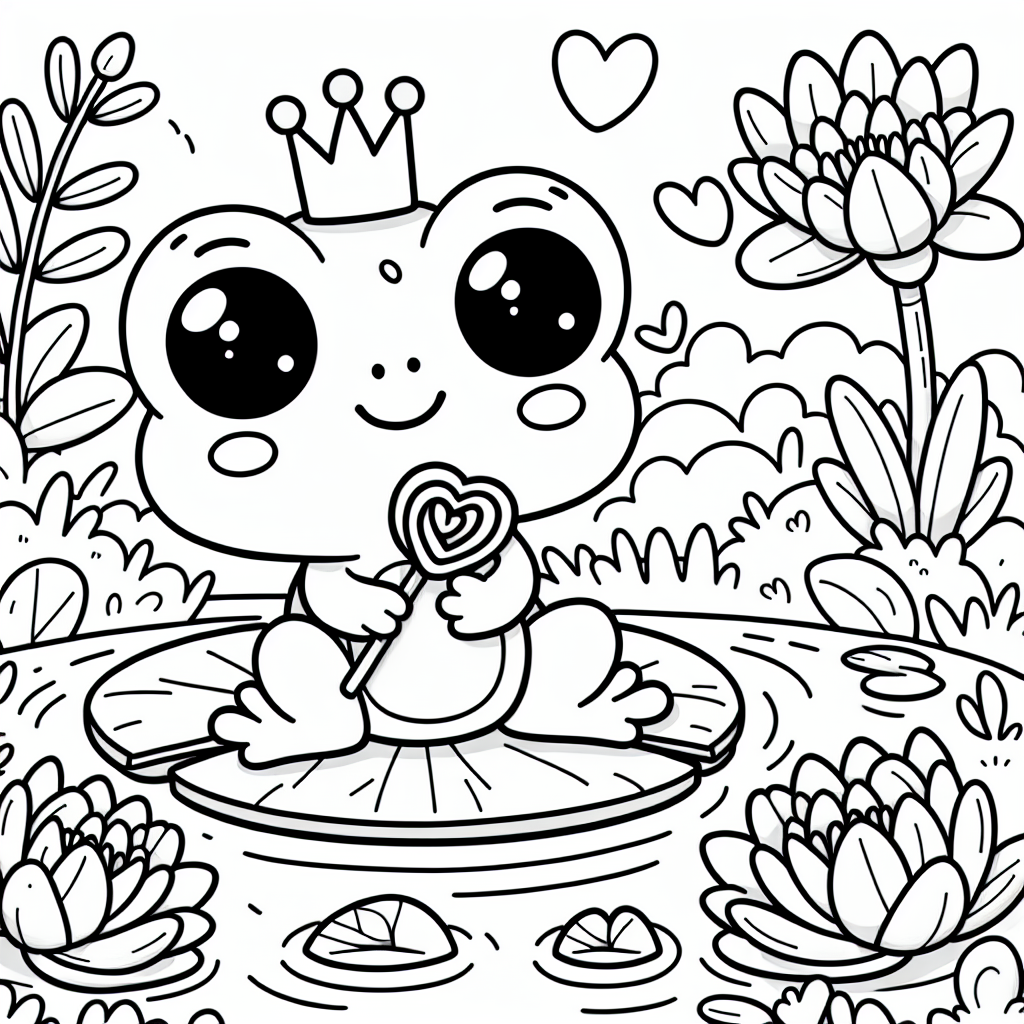 Valentine Frog coloring page