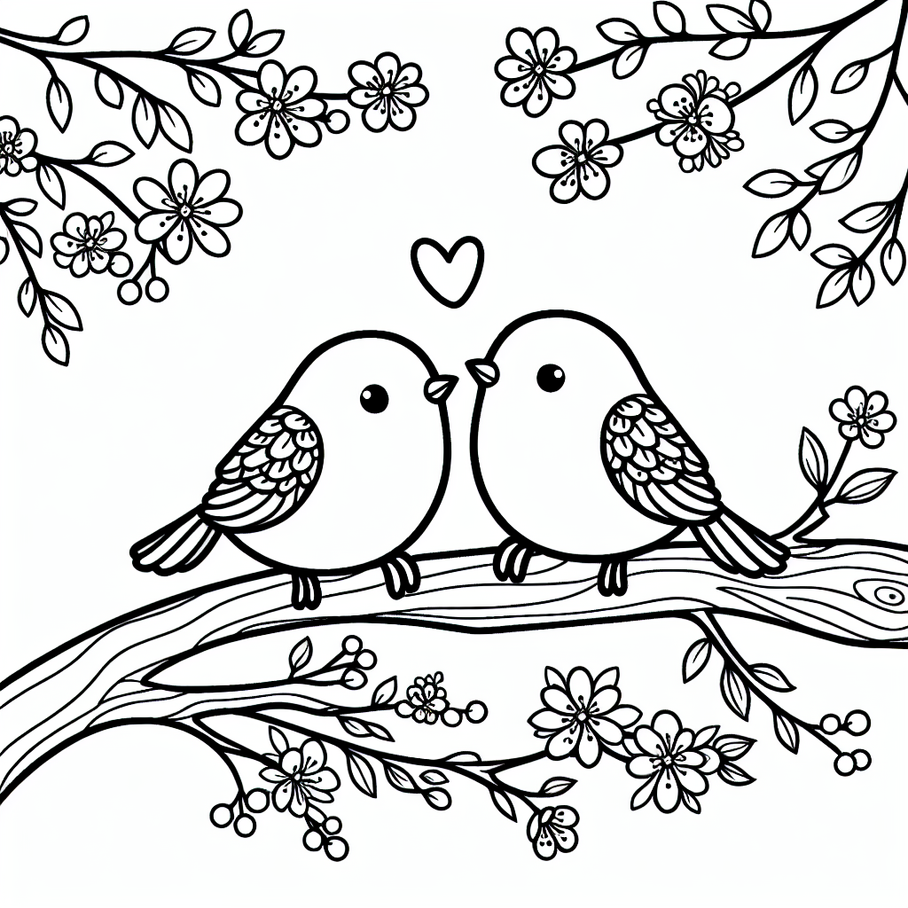 Love Birds coloring page