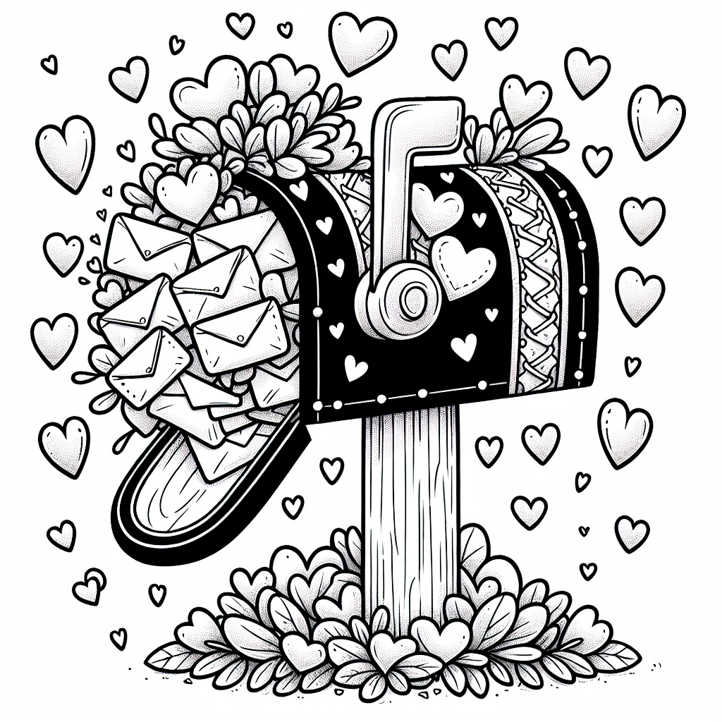 Valentine Mailbox coloring page