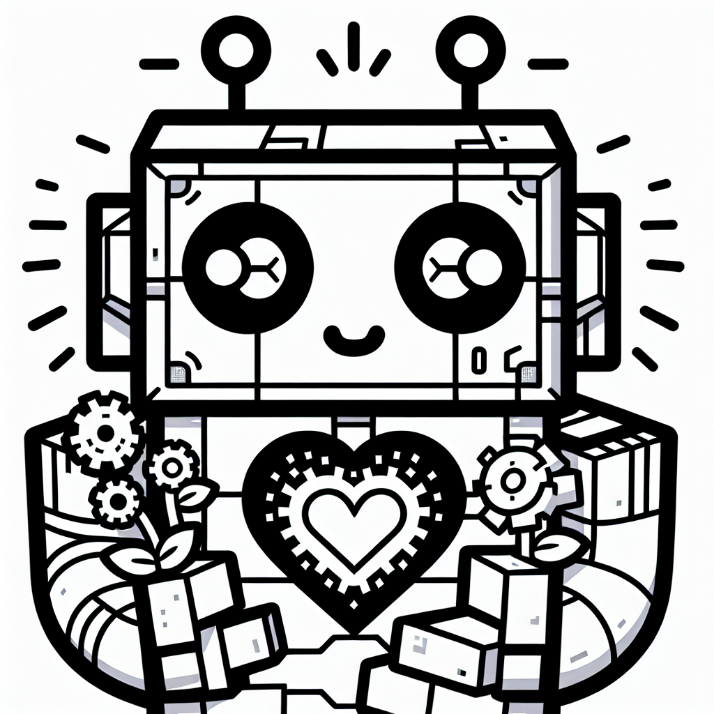 Love Robot coloring page