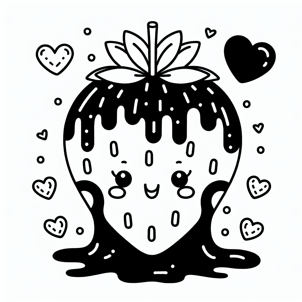Chocolate Strawberry coloring page