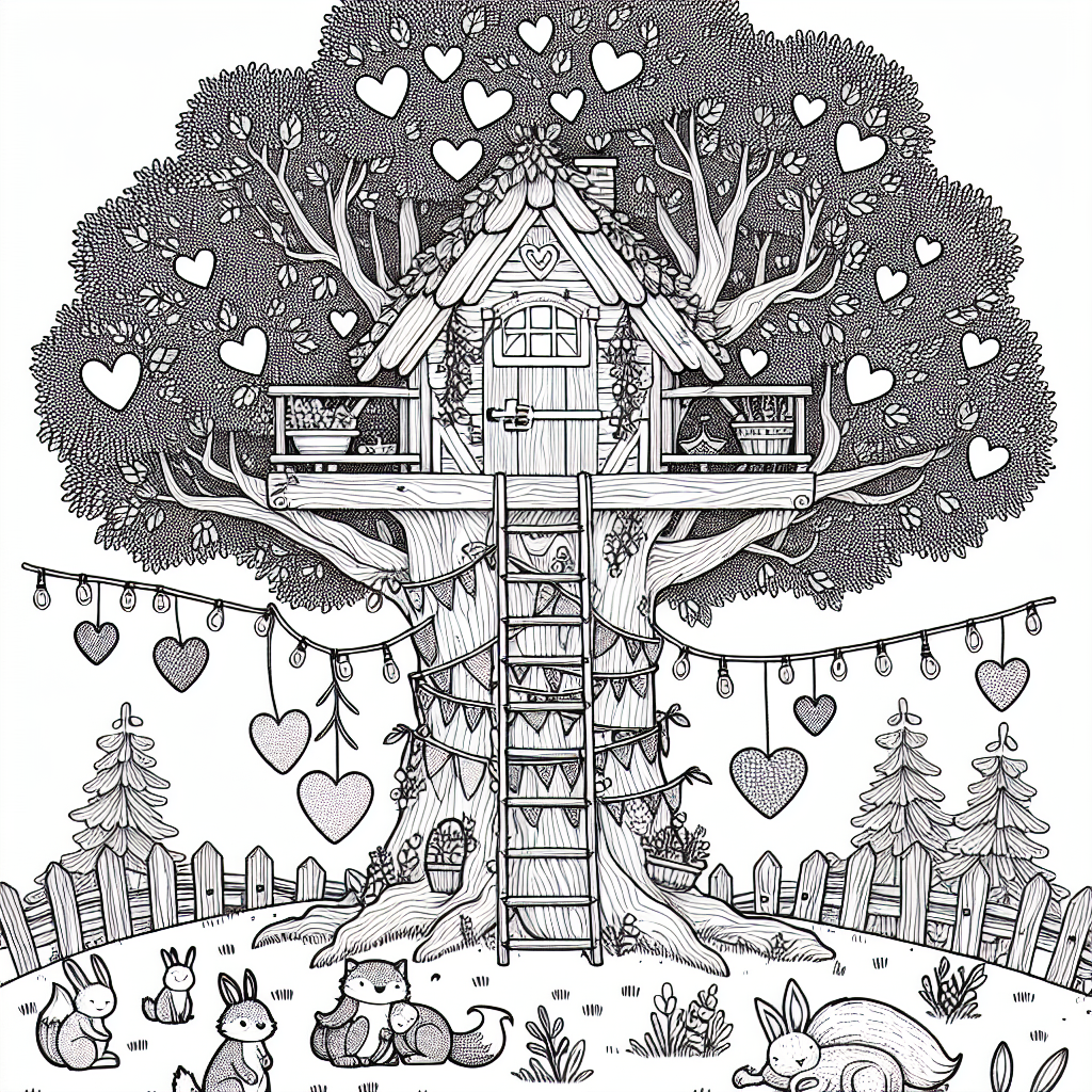 Love Treehouse coloring page
