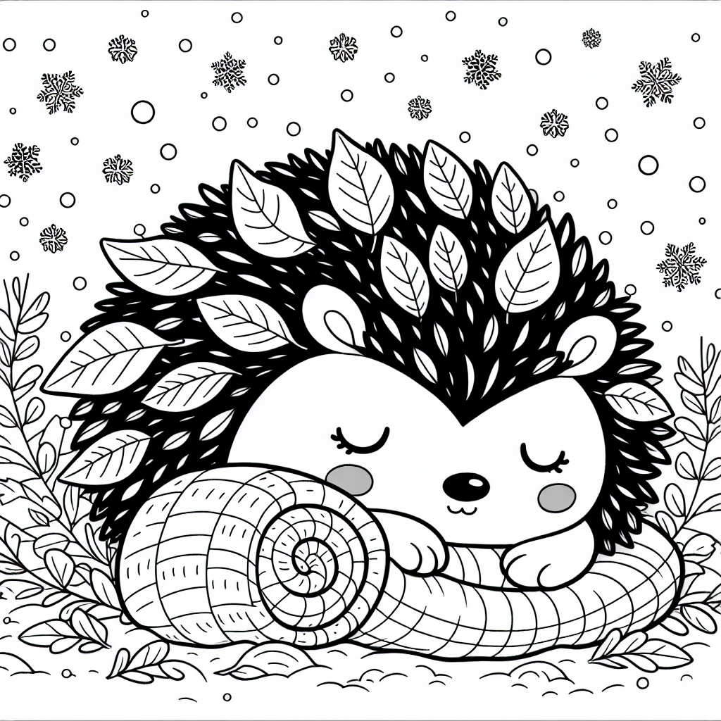 Sleepy Hedgehog coloring page