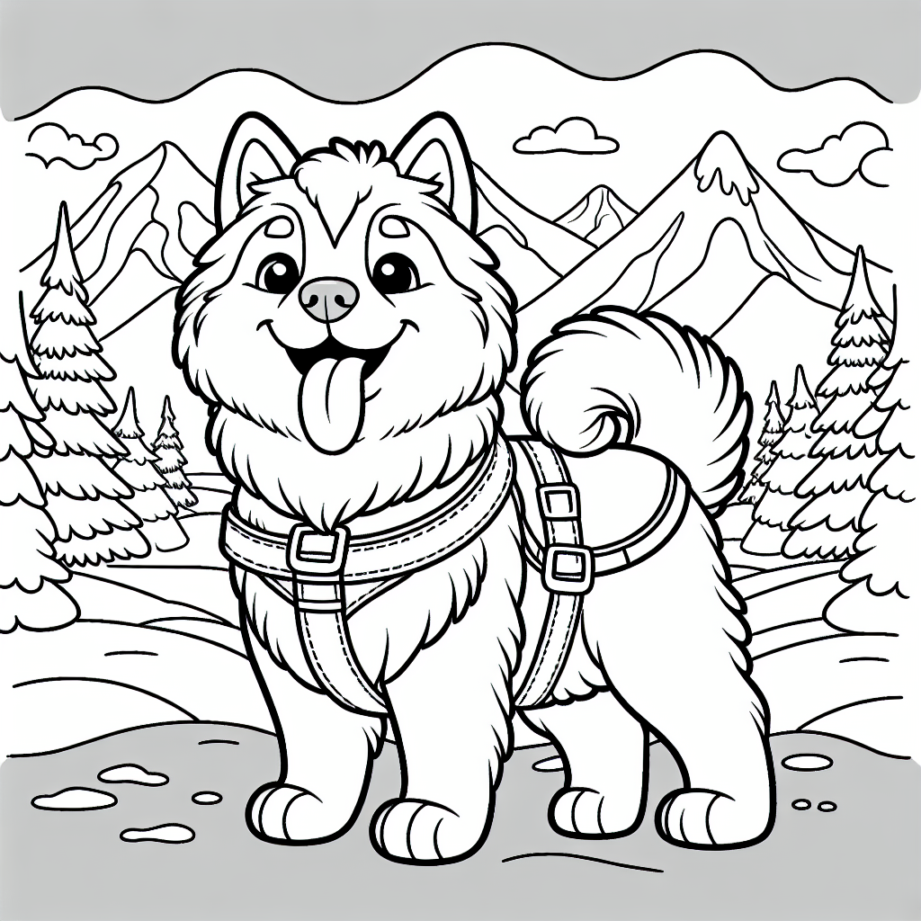Husky Sled Dog coloring page
