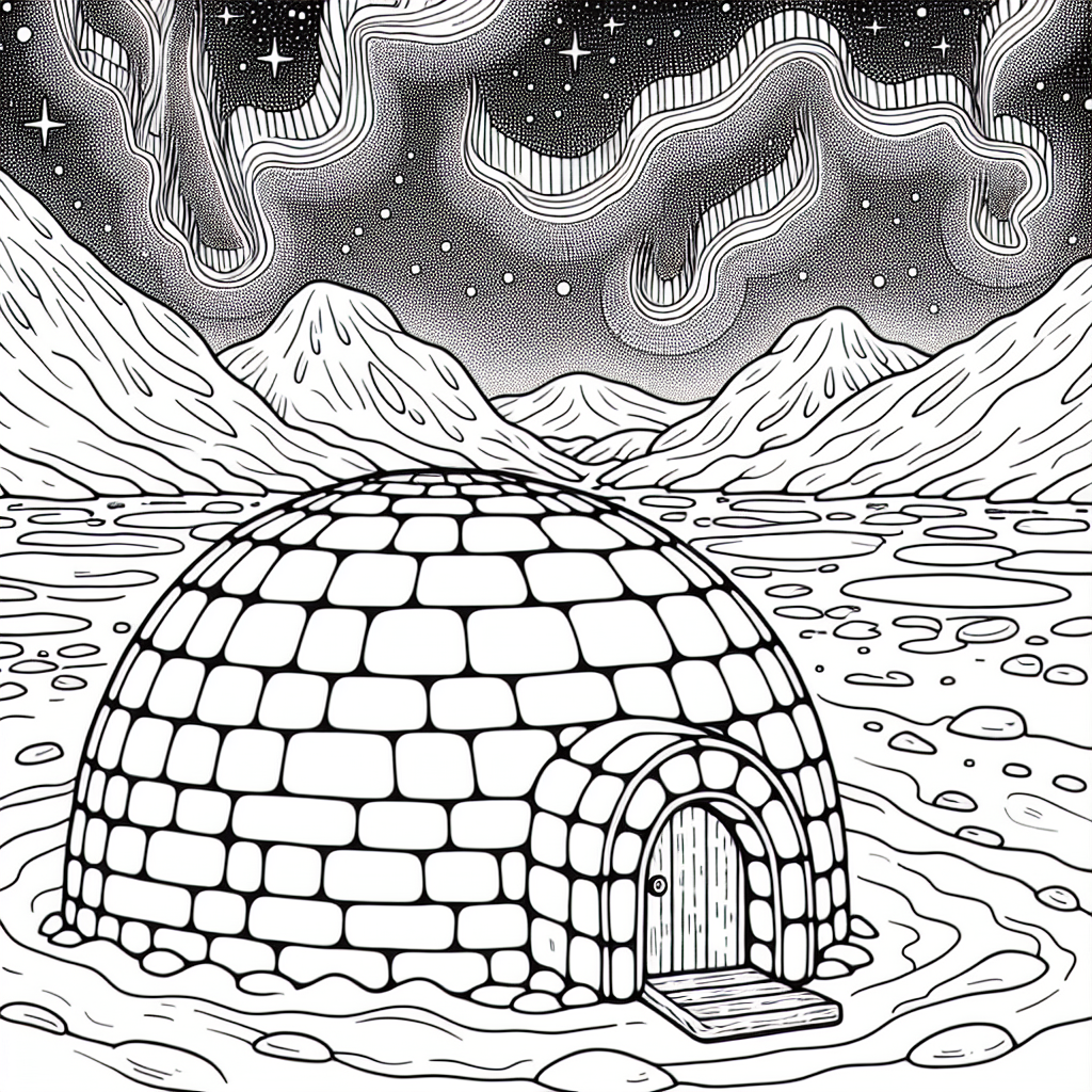Igloo Adventure coloring page
