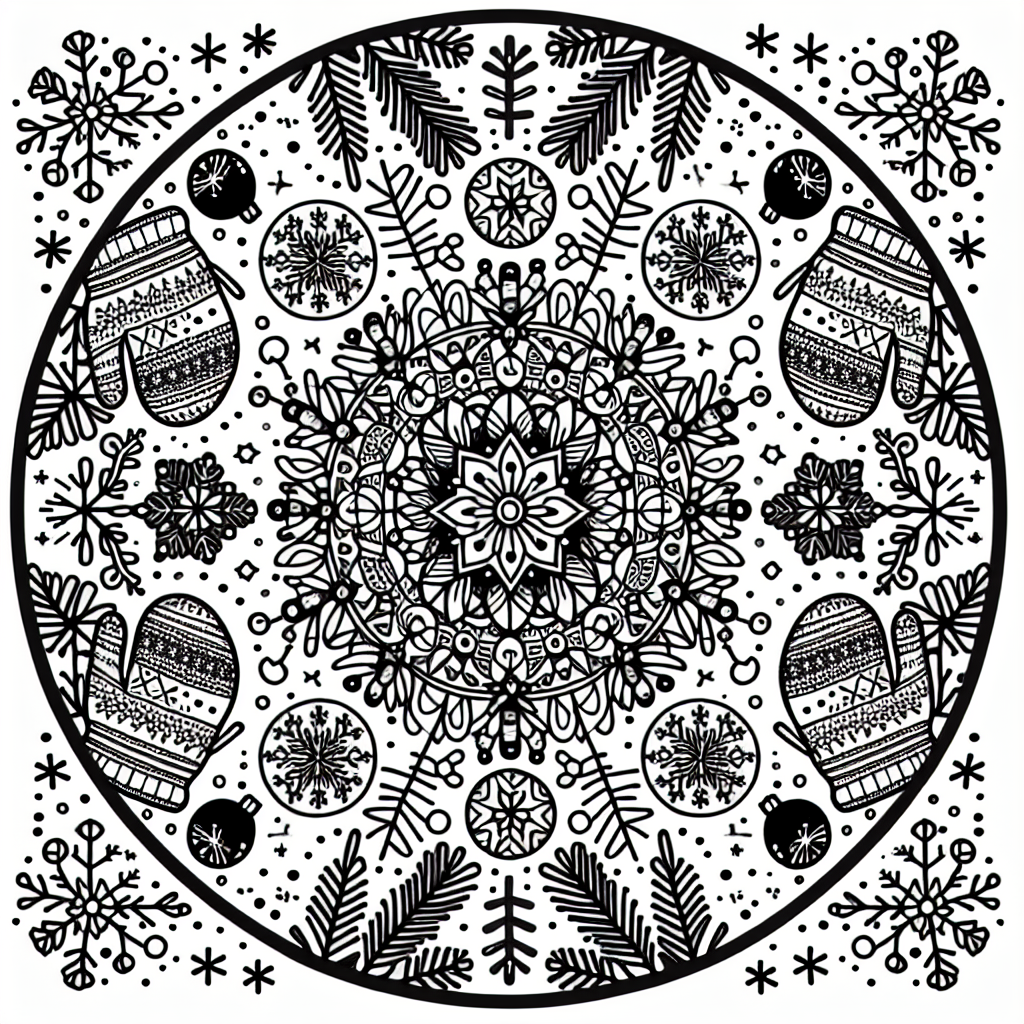 Winter Mandala coloring page