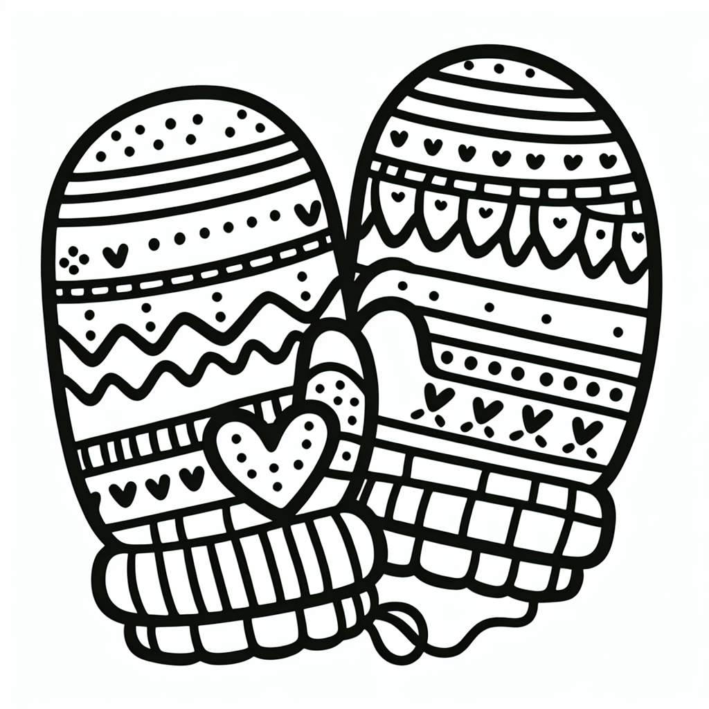 Cozy Mittens coloring page printable