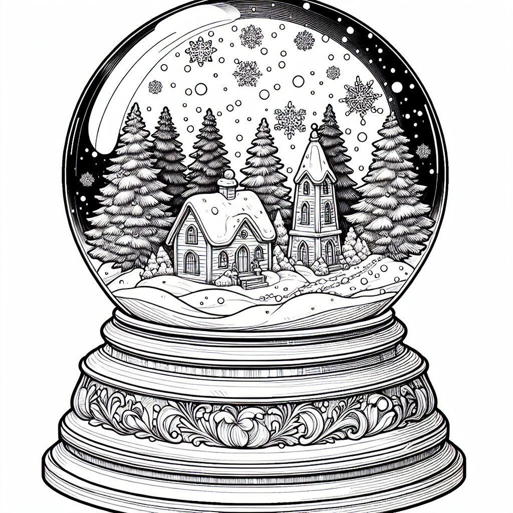 Winter Snow Globe coloring page