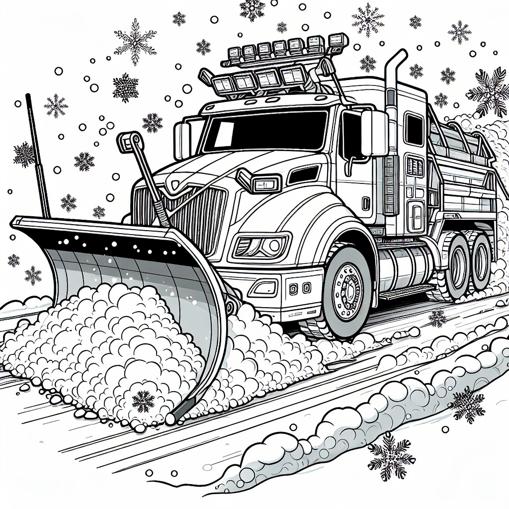 Snowplow Truck coloring page